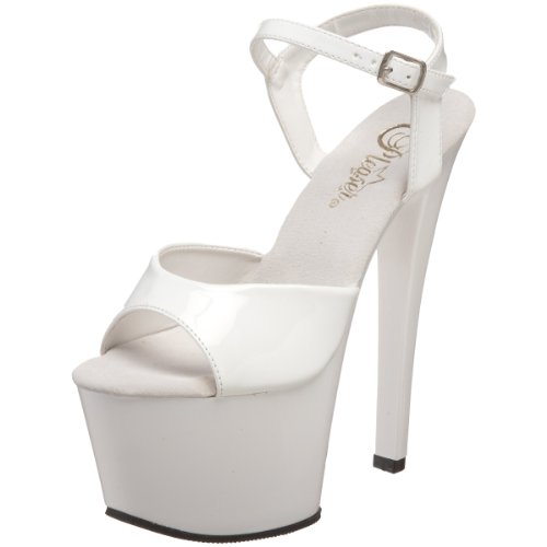 Pleaser SKY-309, Damen Plateau Sandalen, Weiß (Weiss (Wht Pat/Wht)), 36 EU (3 Damen UK) von Pleaser