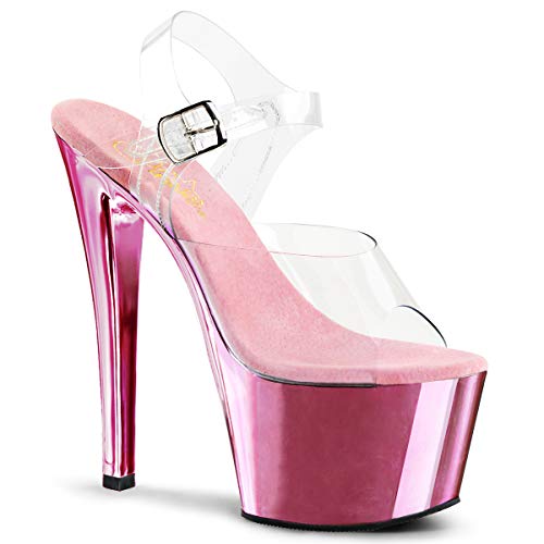 Pleaser Sky308/c/hpch, Damen Sandalen, Clr/B. Pink Chrome, 38 EU (5 UK) von Pleaser