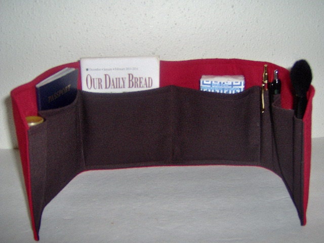 Geldbeutel Einfügen - Dunkel Rot/Braune Handtasche Organizer 29" Lang von Pleasingtodeye