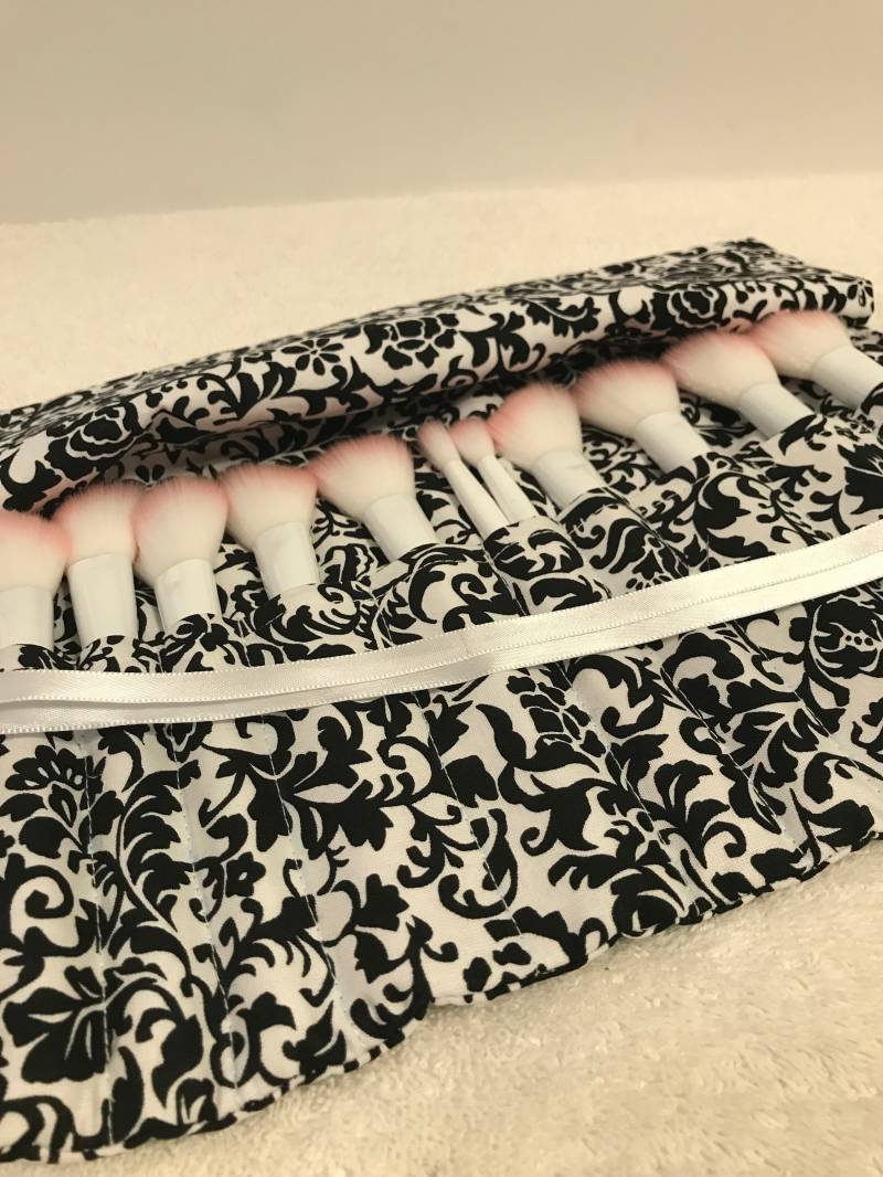 Make-Up Pinsel Rolle-Kosmetik-Halter, Damast von Pleasingtodeye