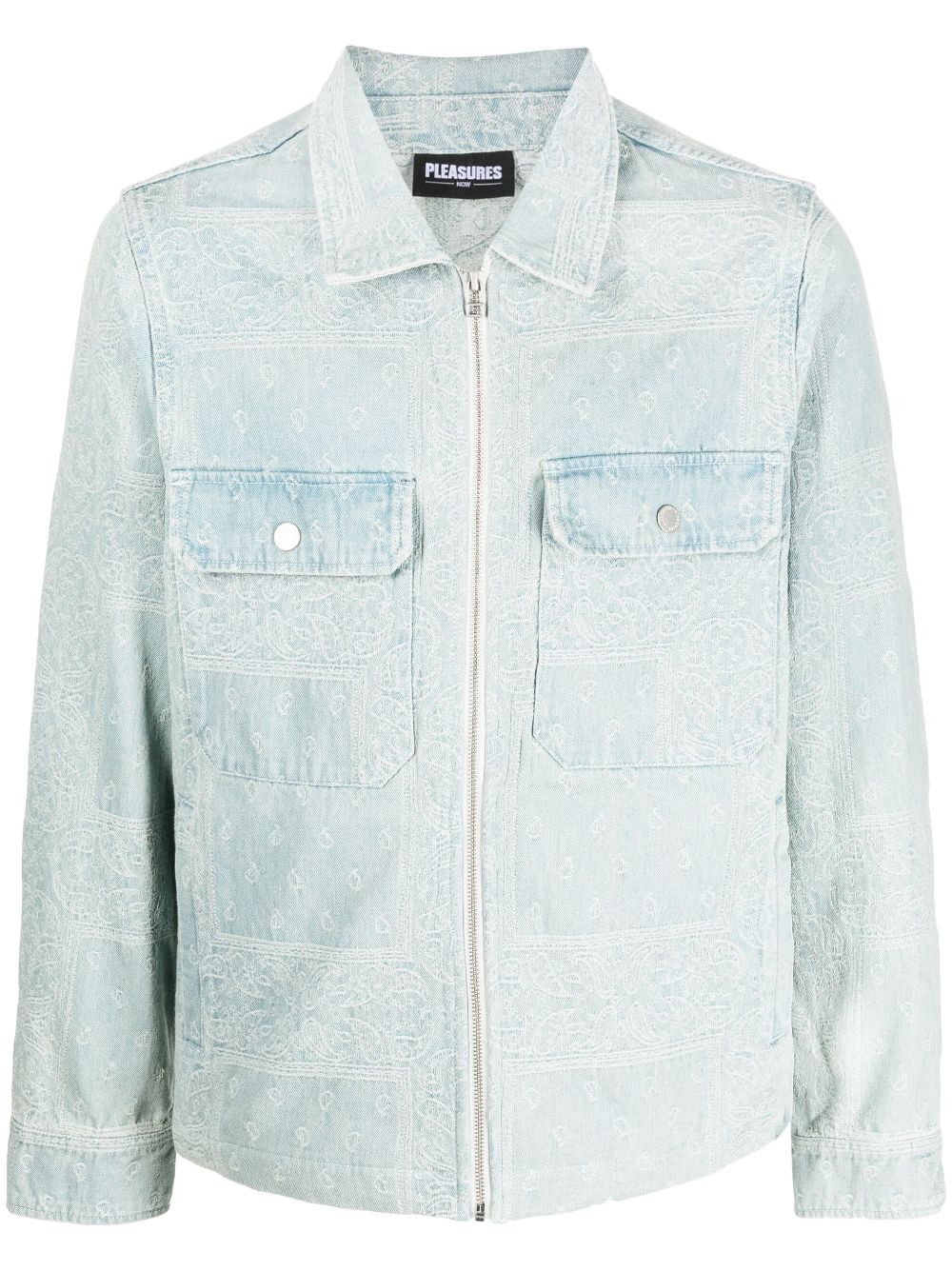 Pleasures Jeansjacke mit Paisley-Print - Blau von Pleasures