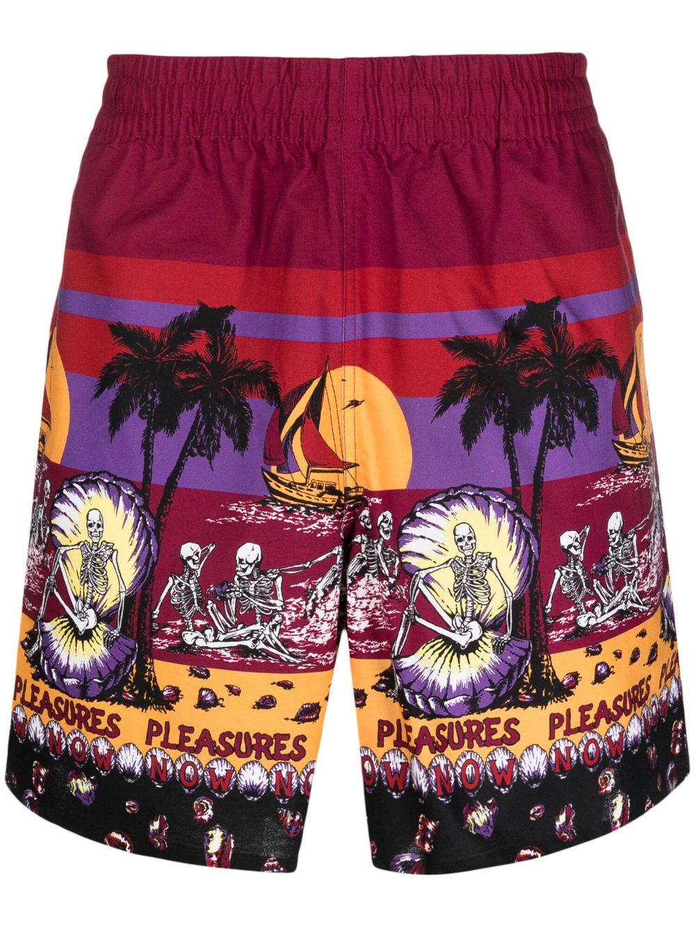 Pleasures Segelshorts mit Illustrations-Print - Violett von Pleasures