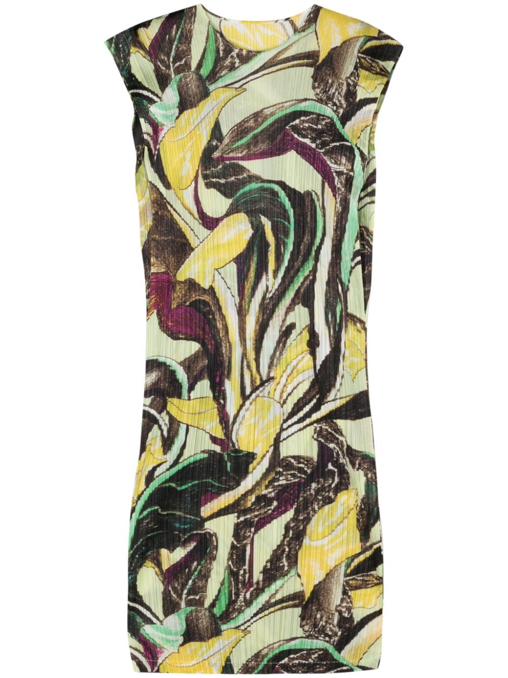 Pleats Please Issey Miyake floral-print plissé midi dress - Grün von Pleats Please Issey Miyake