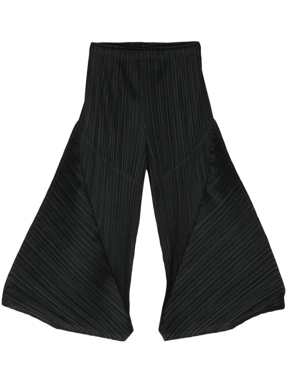 Pleats Please Issey Miyake plissé cropped trousers - Schwarz von Pleats Please Issey Miyake