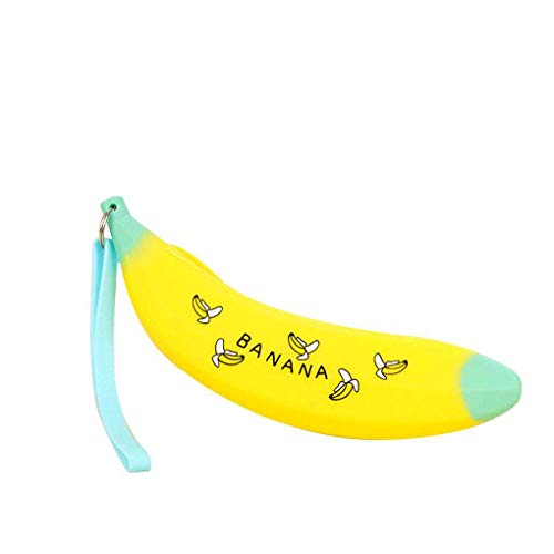 Bananen-Stil Unisex Silikon Groß Platz Stift Münzbeutel Kleingeld Geldbörse Outdoor Schlüsselanhänger Tasche, Gelb, 21 x 6 cm, 21*6 cm von Pleayietoopiatiey
