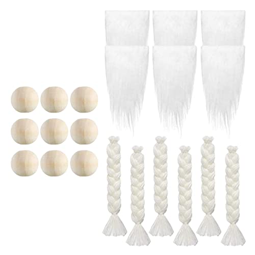 Kunstpelz Stoff Zwerg Bart Kostüm 3 Paar Zöpfe Zwerg Nase für Dekor Weiß von Pleayietoopiatiey