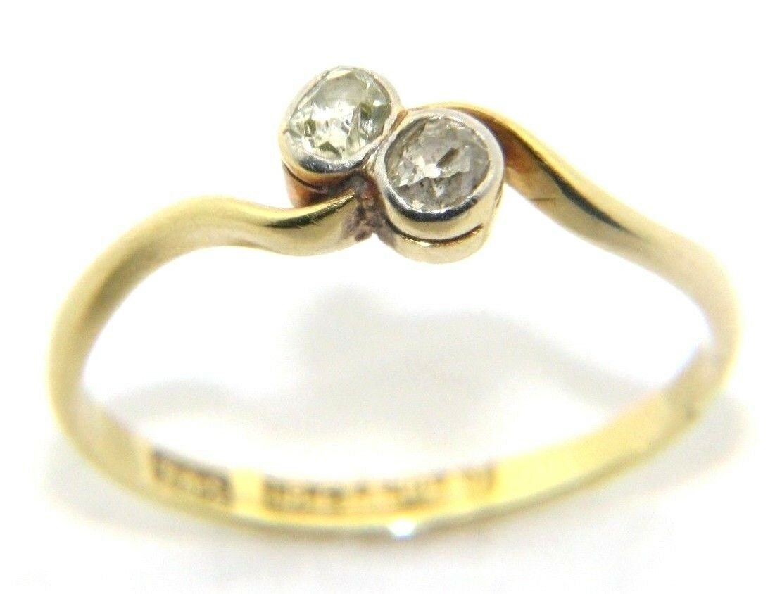 Damen 18 Karat Gold Antiker Ring Mit Rosenschliff Diamant Größe O 1/2 Ref P44154 von PledgeJewellers