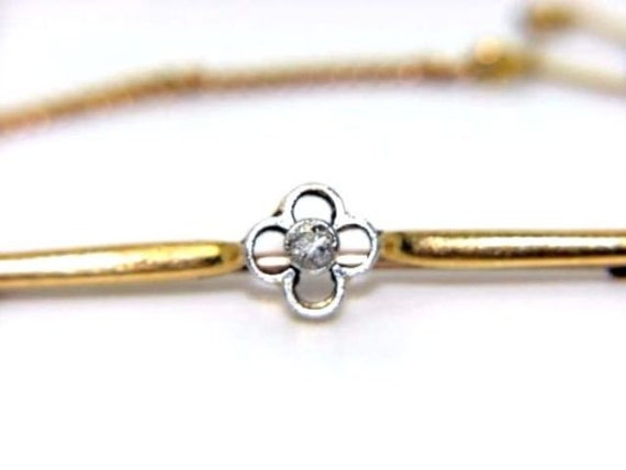 Damen Brosche Aus 18 Karat Gold & Diamantiertem Stein. 0.06Ct Diamant von PledgeJewellers