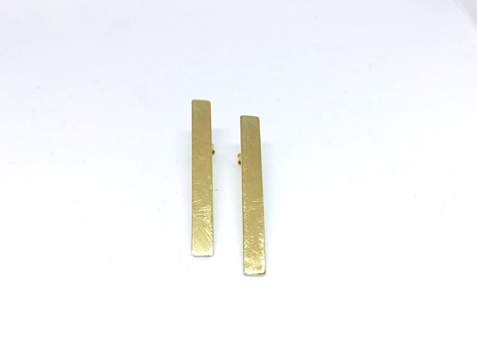 Goldbarren-Ohrringe, Gold Gefüllt, Sterling Silber 925 Geometrie Ohrringe, Gold Linie Minimal-Ohrringe, Bar Minimalistisch Ohrringe von PleiadesJewelry