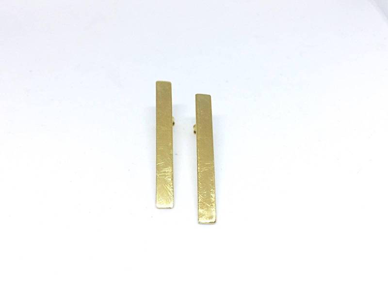 Goldbarren-Ohrringe, Gold Gefüllt, Sterling Silber 925 Geometrie Ohrringe, Gold Linie Minimal-Ohrringe, Bar Minimalistisch Ohrringe von PleiadesJewelry