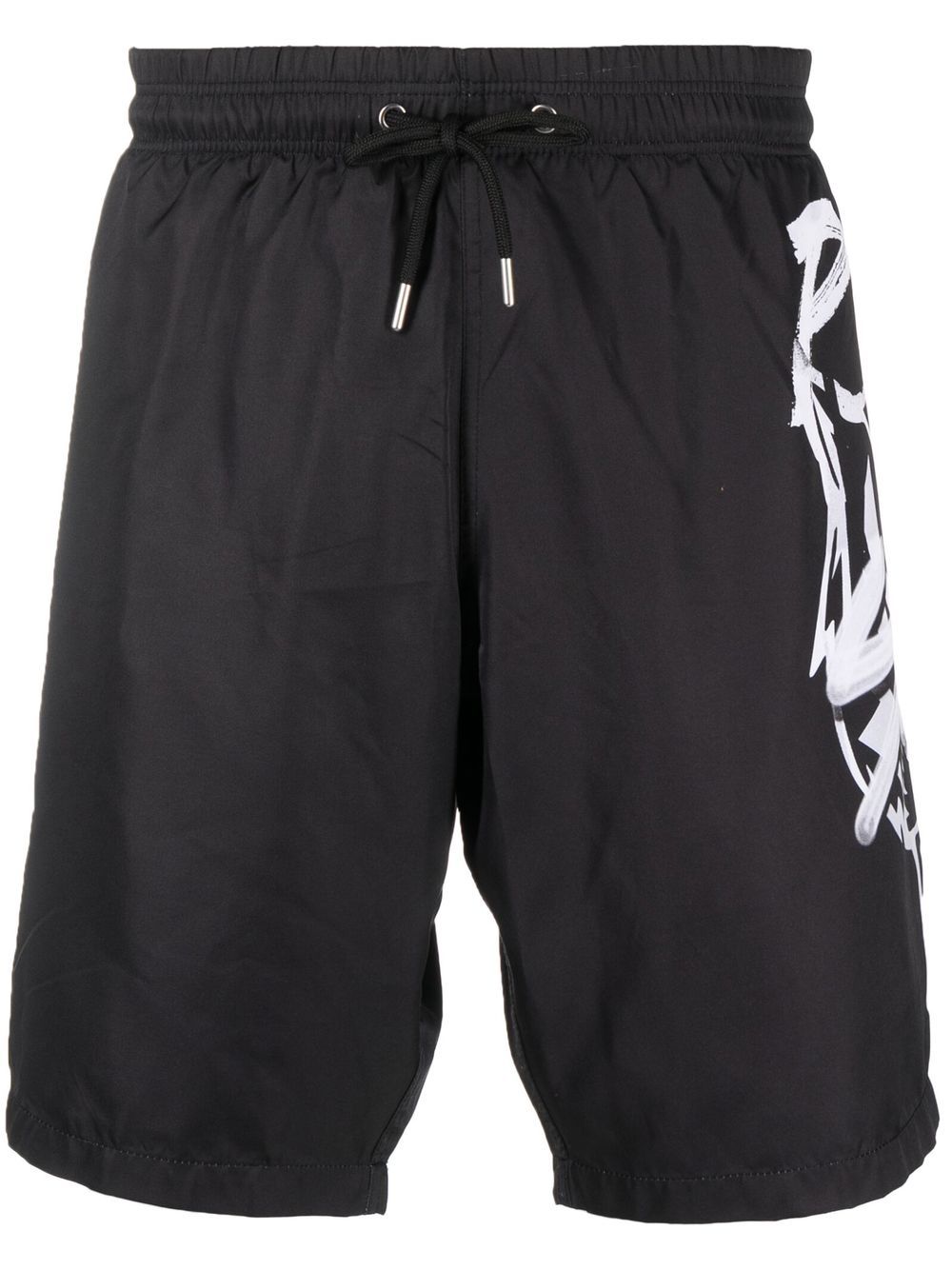 Plein Sport Badehose mit Logo-Print - Schwarz von Plein Sport