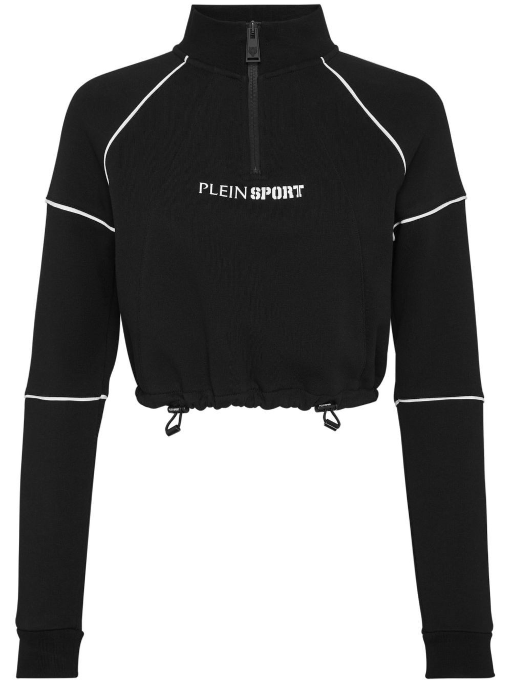 Plein Sport Cropped-Sweatshirt mit Logo-Print - Schwarz von Plein Sport