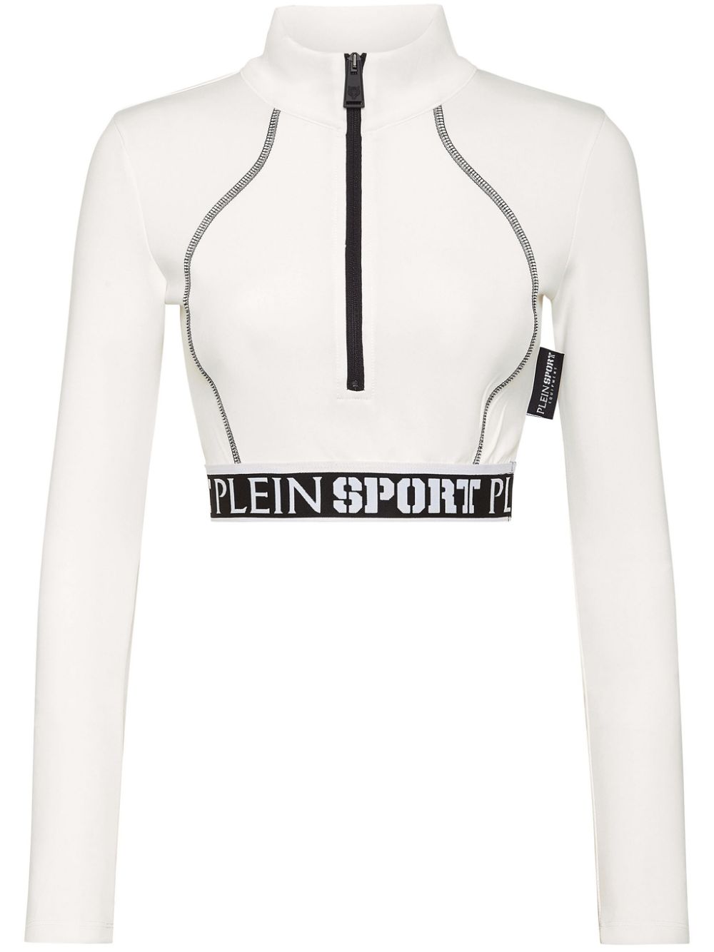 Plein Sport Cropped-Top mit Logo-Bund - Weiß von Plein Sport