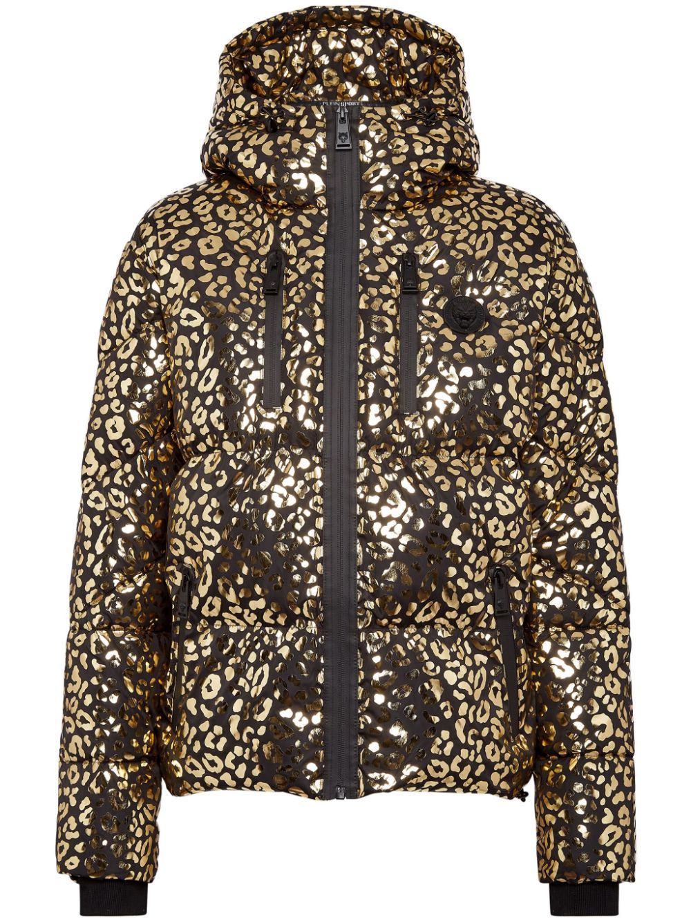 Plein Sport Gefütterte Jacke mit Leoparden-Print - Gold von Plein Sport