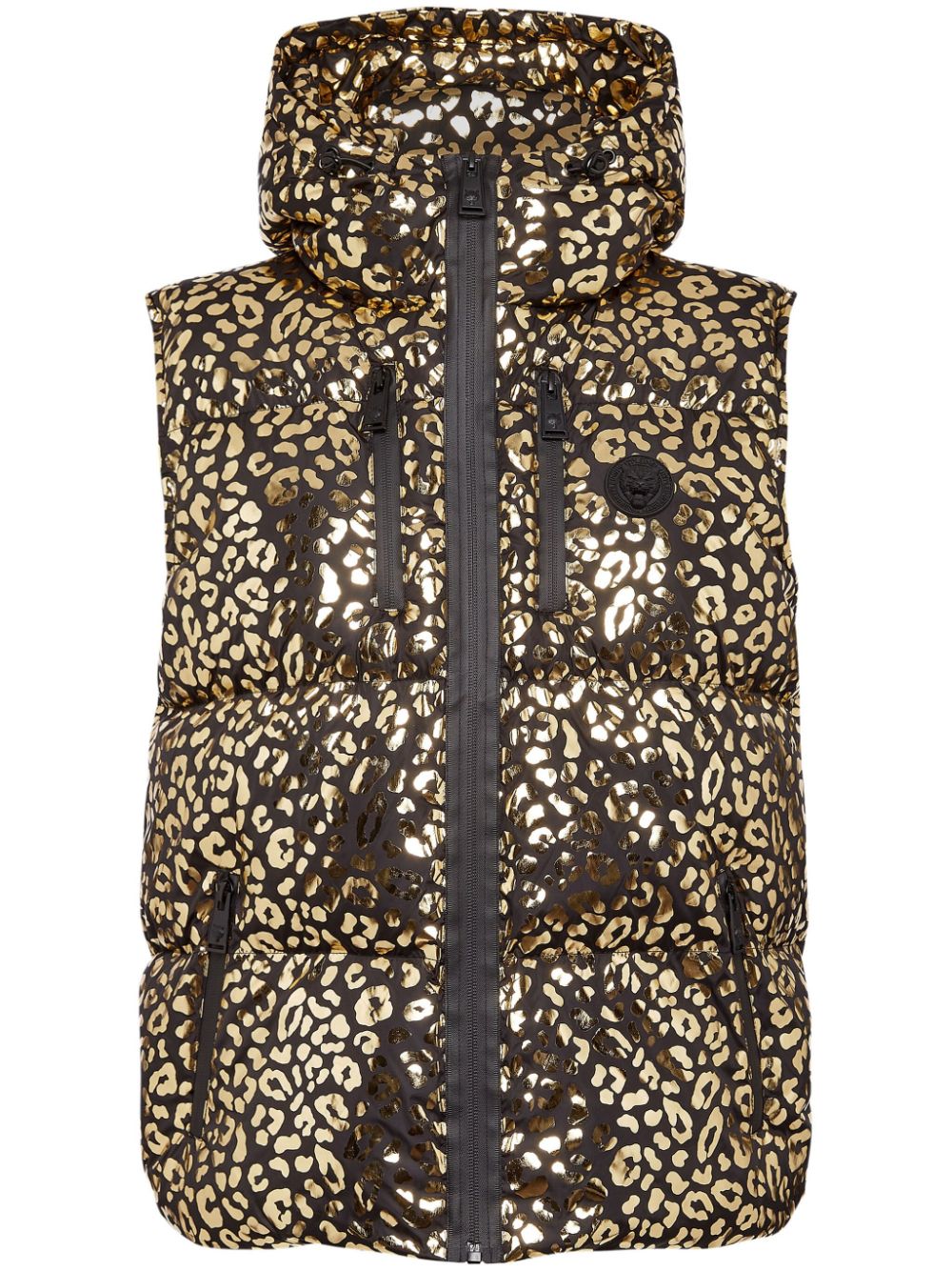 Plein Sport Gefütterte Jacke mit Leoparden-Print - Gold von Plein Sport