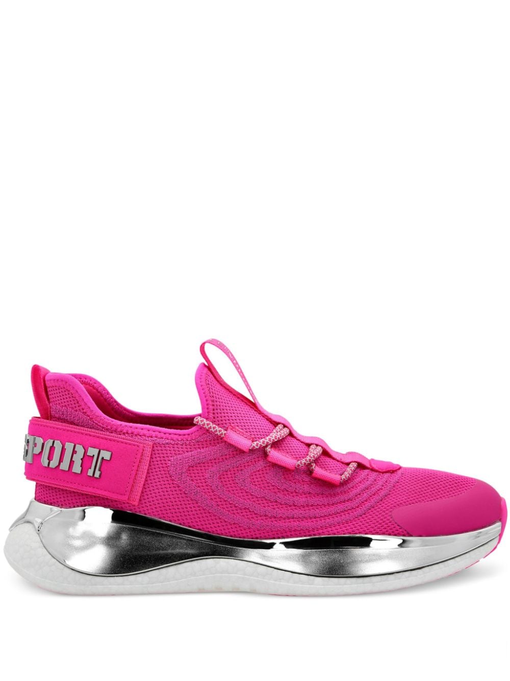 Plein Sport Gestrickte Runnr Sneakers mit Logo-Schild - Rosa von Plein Sport