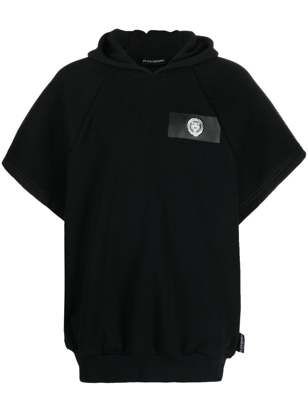 Plein Sport Kurzärmeliger Hoodie mit Logo - Schwarz von Plein Sport