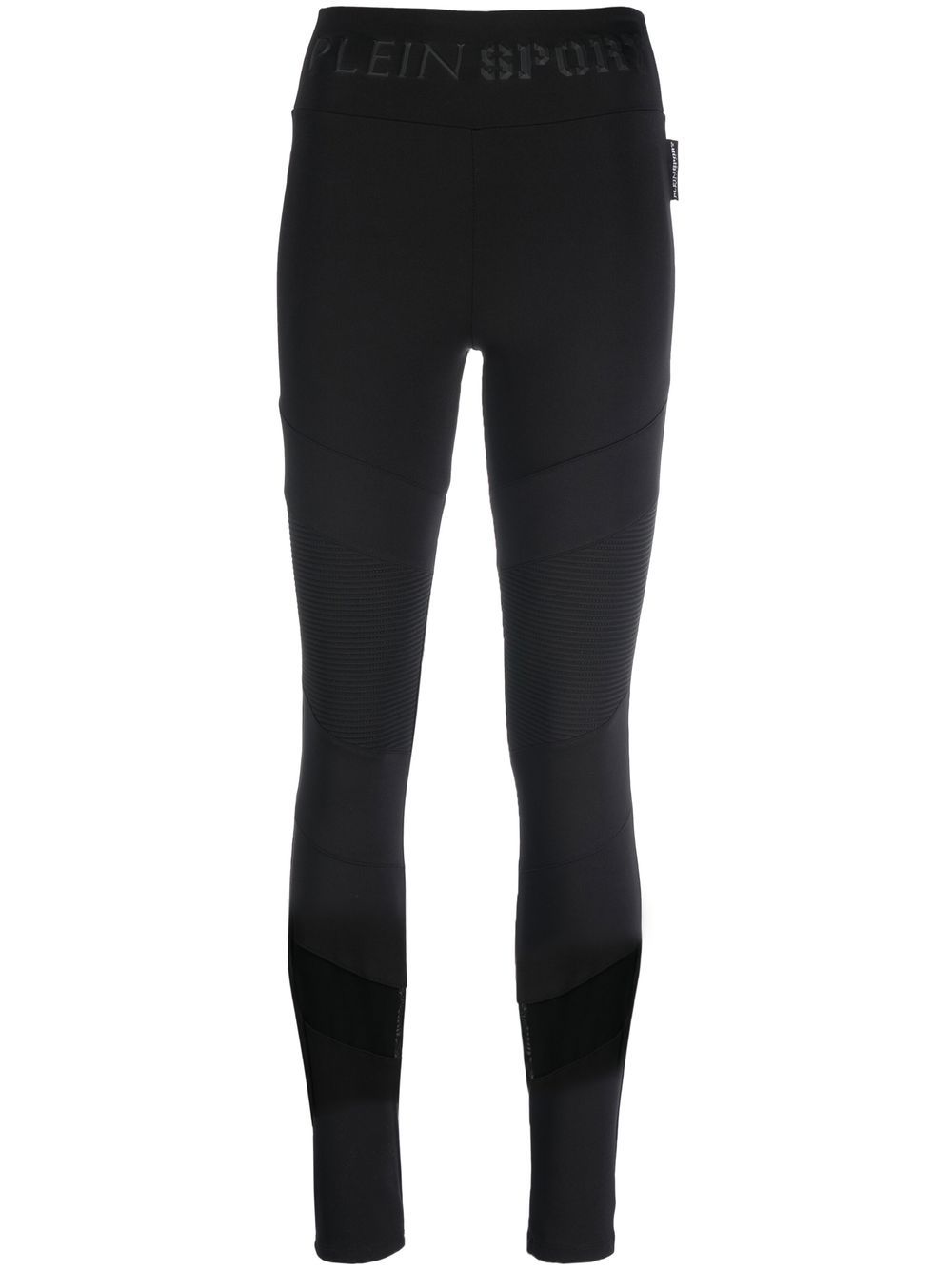 Plein Sport Leggings mit gerippten Einsätzen - Schwarz von Plein Sport