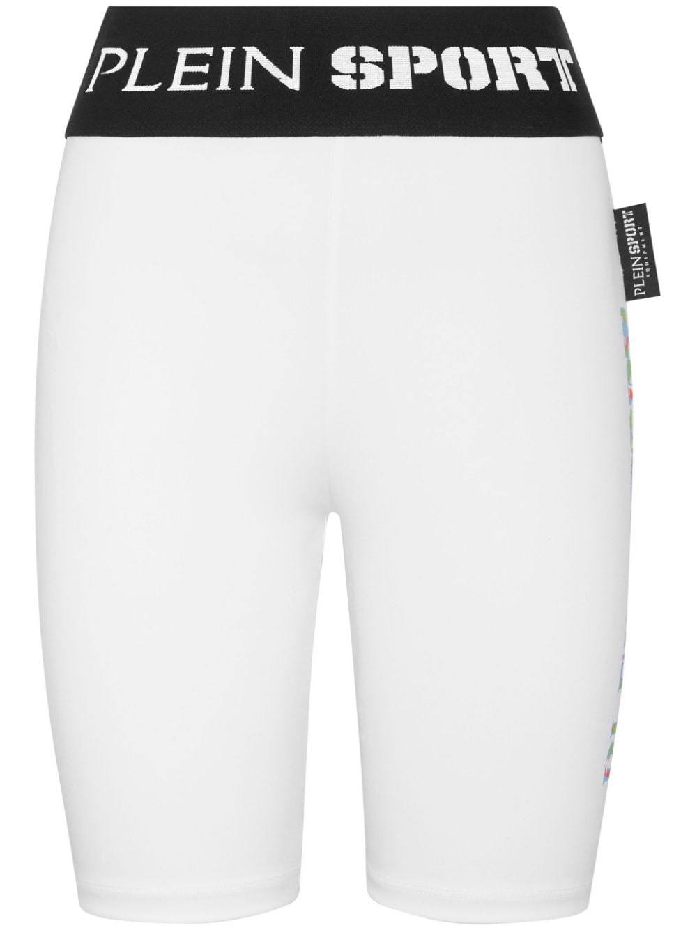 Plein Sport Radlerhose mit Logo-Bund - Weiß von Plein Sport