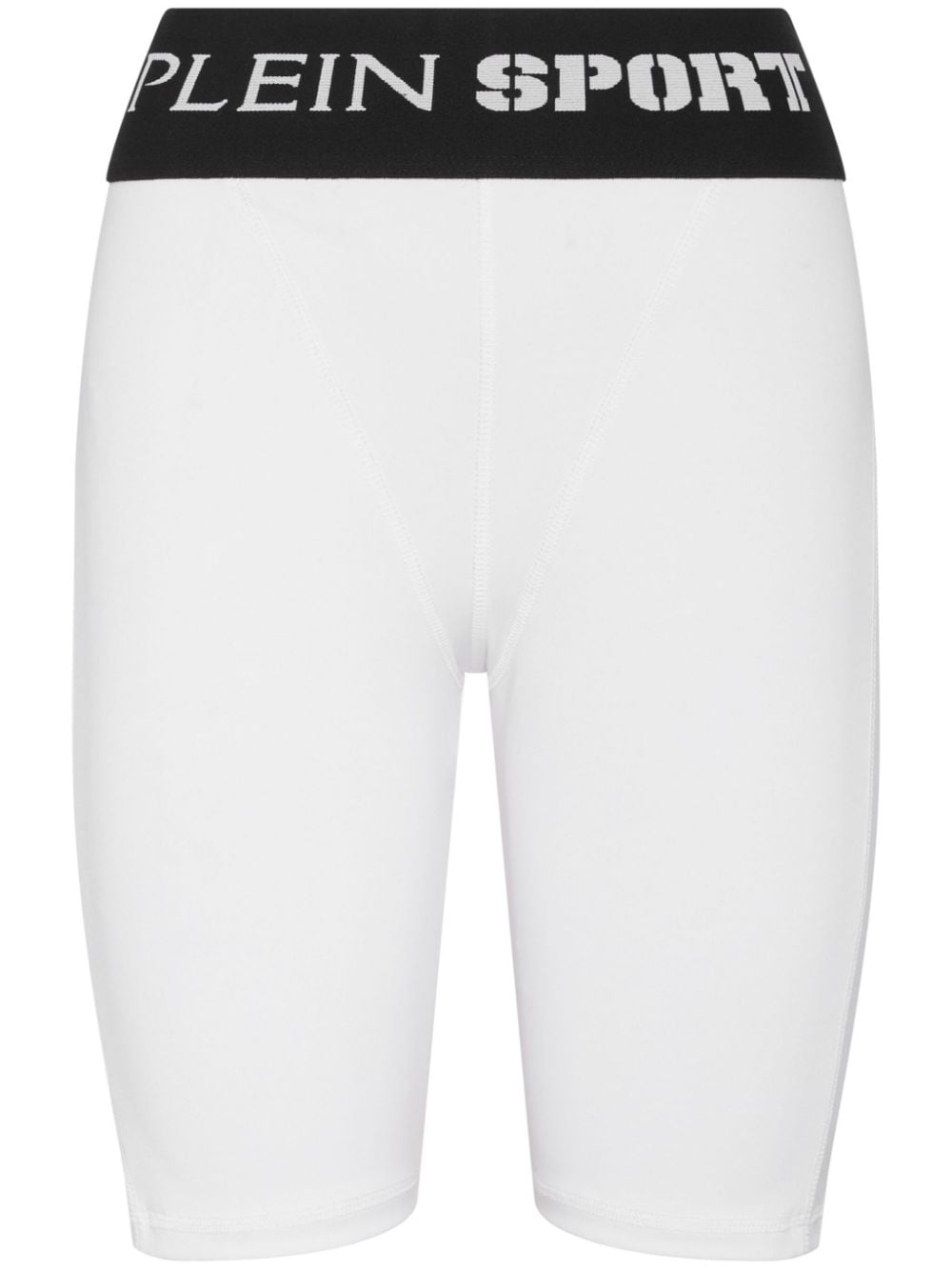 Plein Sport Radlerhose mit Logo-Bund - Weiß von Plein Sport