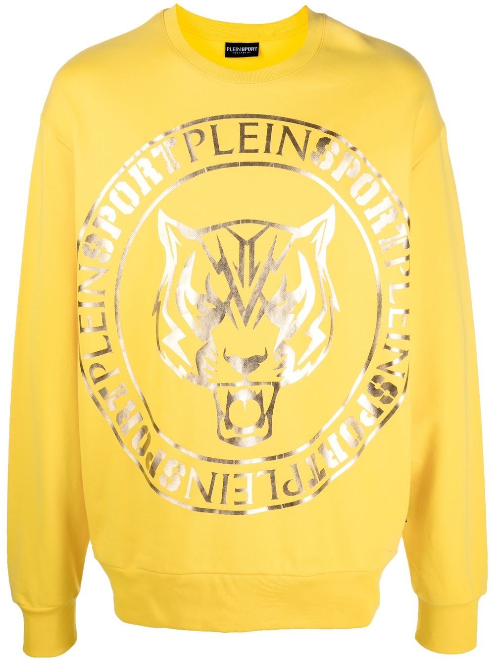 Plein Sport Sweatshirt mit Tigerkopf-Print - Gelb von Plein Sport