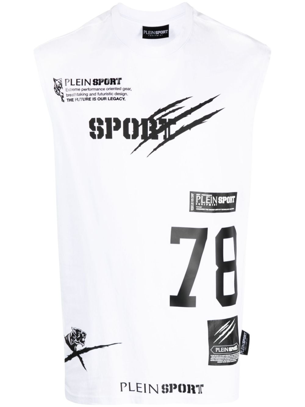 Plein Sport Trägershirt mit Logos - Weiß von Plein Sport