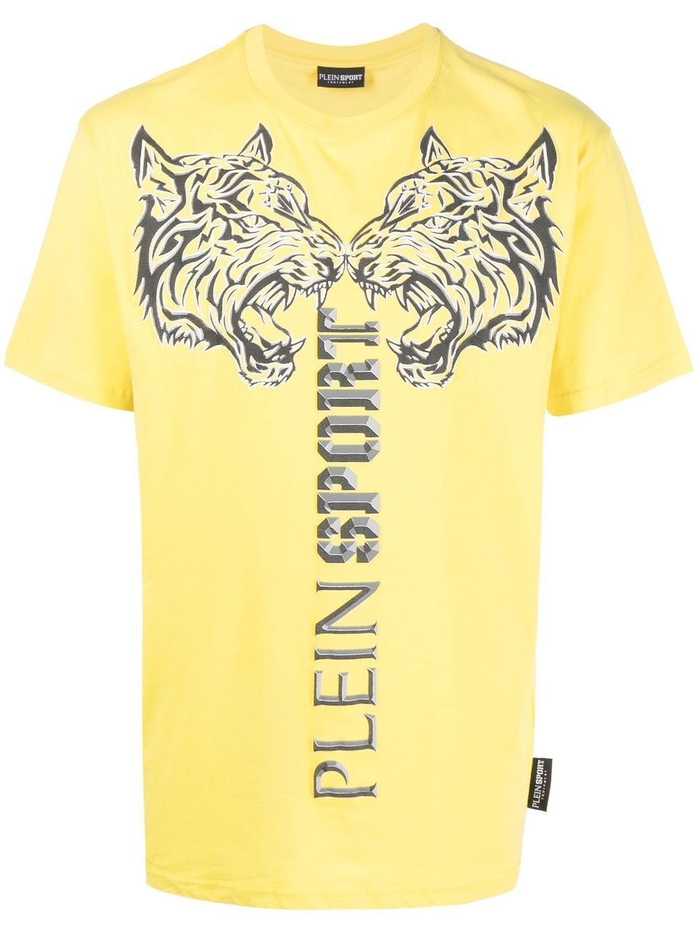Plein Sport T-Shirt mit Tiger-Print - Gelb von Plein Sport