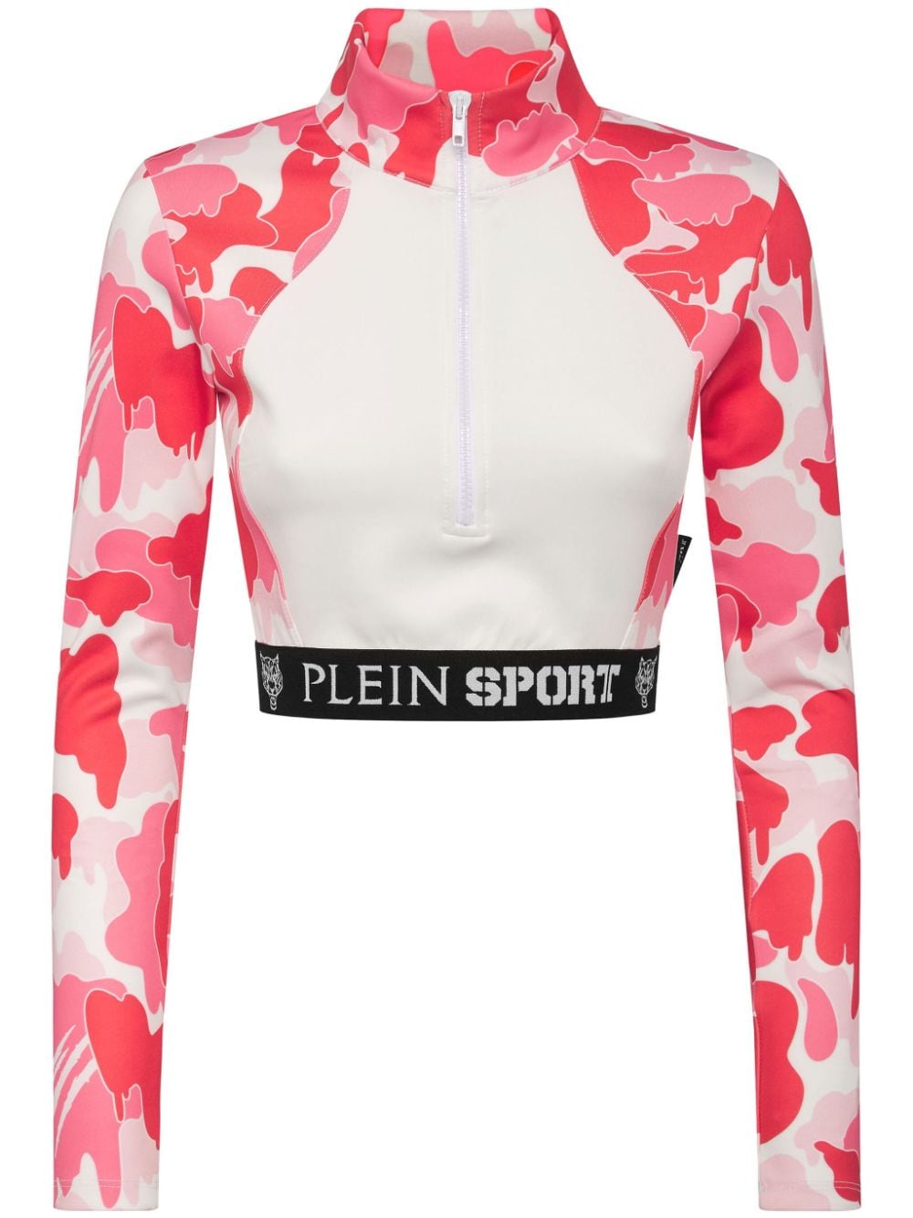 Plein Sport Cropped-Sweatshirtjacke - Weiß von Plein Sport