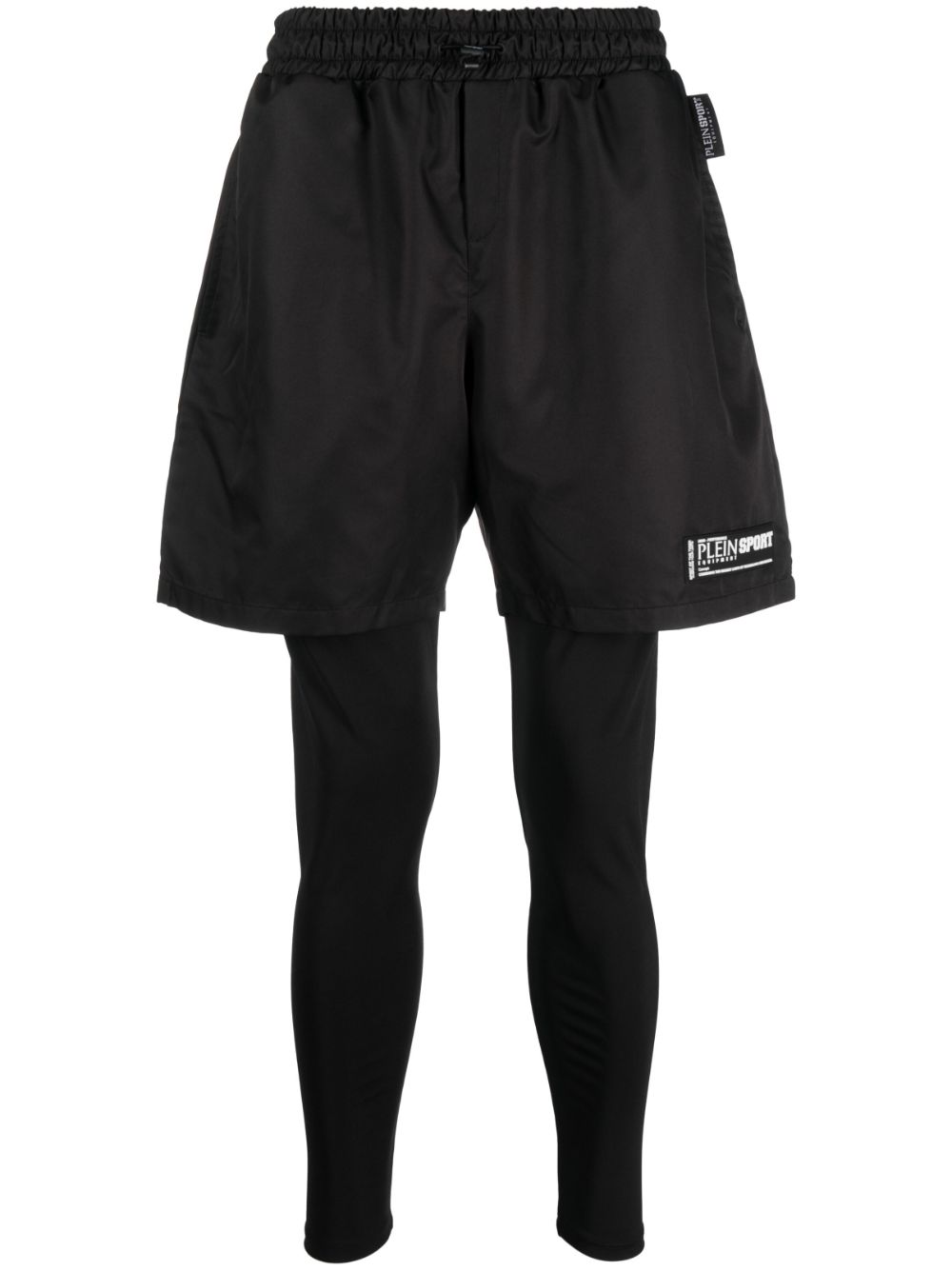 Plein Sport Lauf-Shorts im Layering-Look - Schwarz von Plein Sport