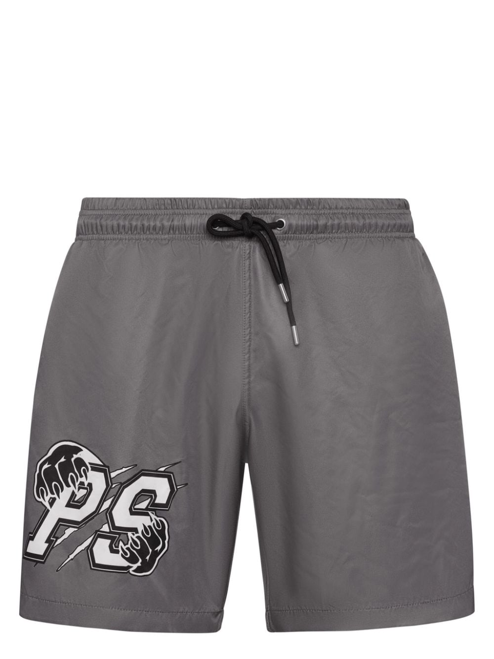 Plein Sport Badeshorts mit Logo-Print - Grau von Plein Sport