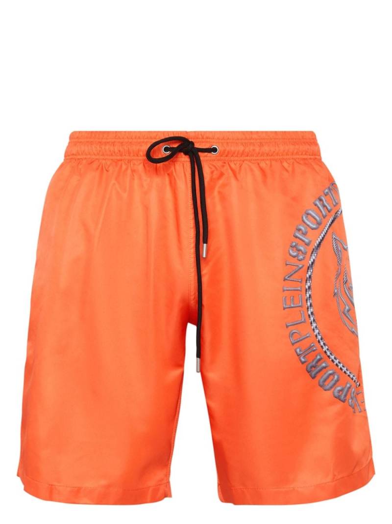 Plein Sport Badeshorts mit Logo-Print - Orange von Plein Sport