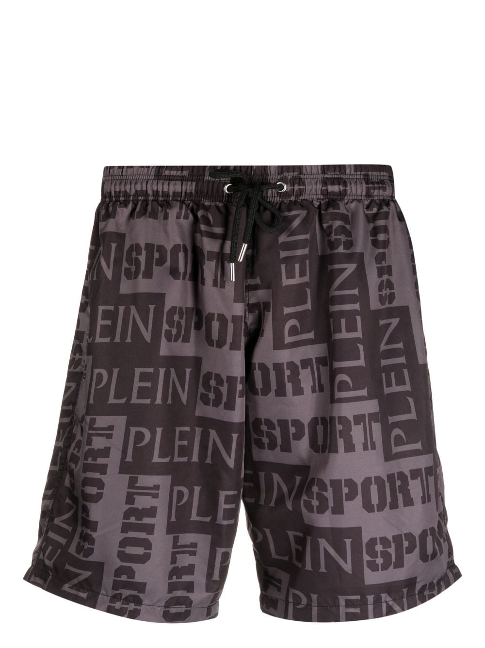 Plein Sport Badeshorts mit Logo-Print - Schwarz von Plein Sport