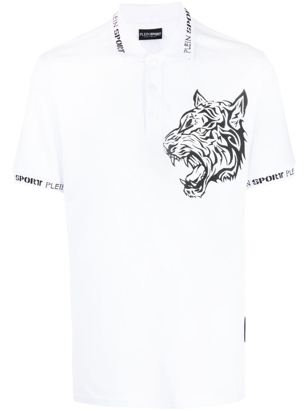 Plein Sport Poloshirt mit Tiger-Print - Weiß von Plein Sport