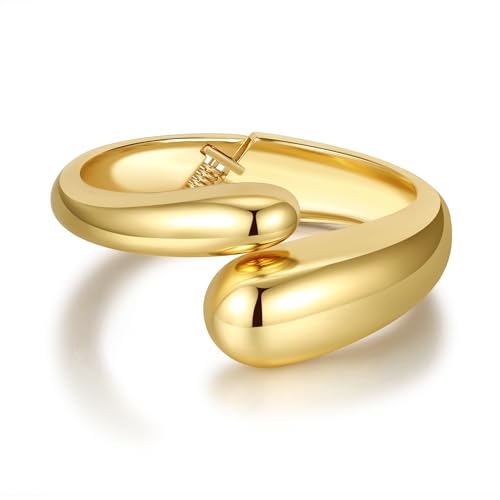 Plikin Klobiges Goldarmband, Schmuck für Frauen, vergoldeter offener Armreif, Statement-Schmuck, Geschenk für Frauen von Plikin