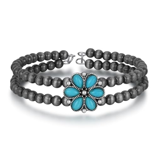 Plikin Navajo-Perlenarmband für Damen, türkis, Boho-Perlen, Western-Armbänder, Navajo-Perlenschmuck, Geschenk von Plikin