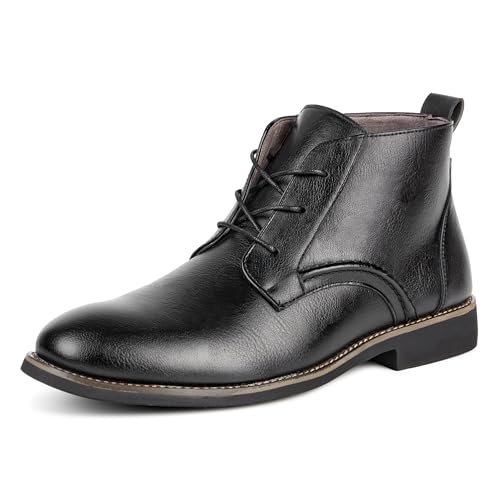 Plilima Stiefeletten Herren Stiefel Boots Schnürstiefeletten Klassische Ungefüttert Männer Chukka Boot Rutschfeste （Schwarz,46） von Plilima