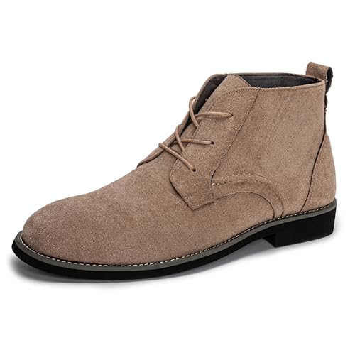 Plilima Stiefeletten Herren Stiefel Boots Schnürstiefeletten Klassische Ungefüttert Männer Chukka Boot Rutschfeste （Wildleder Grau,45） von Plilima