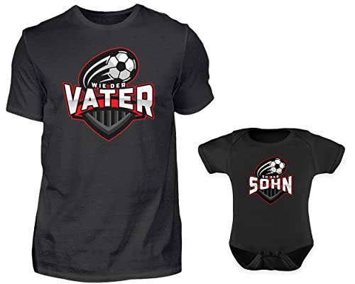 Vater Baby Partnerlook Set - Herren Shirt Und Baby Body Kurzarm - Papa Baby Partnerlook - Papa Baby Geschenk - Vater Baby Outfit - Vatertag (Vater Sohn Fußball) von PlimPlom