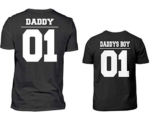 Vater Sohn Partnerlook Set Daddy 01 Und Daddys Boy 01 Papa Tshirt Und Kinder Tshirt von PlimPlom