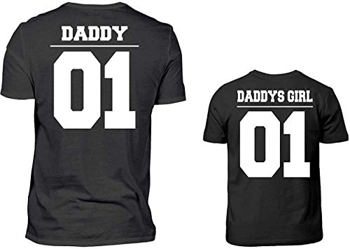 Vater Tochter Partnerlook T-Shirt Set Daddy 01 Und Daddys Girl 01 Papa Kind Partnershirts von PlimPlom