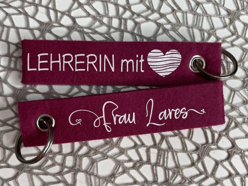 Lehrerin Mit Herz | Lehrer Name Schlüsselanhänger Personalisiert Und Individuell von PlottdesignByNancy