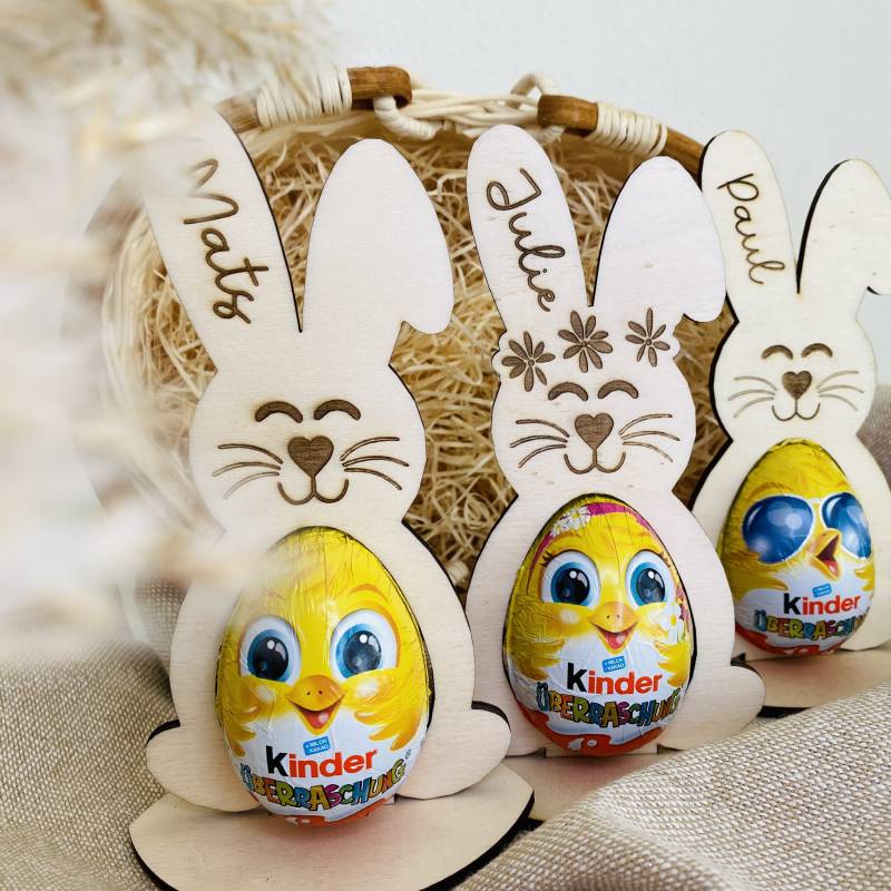 Ü-Ei Hase Aus Holz Halterung I Ostern Diy Geschenk Ostergeschenk Überraschungsei Personalisiert von PlotterCreative