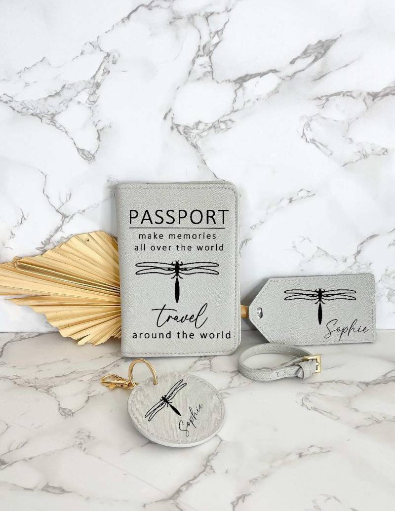Reisepasshülle + Kofferanhänger Personalisiert Mit Name I Passhülle Geschenke Für Die Freundin Schwester von Plotterbird