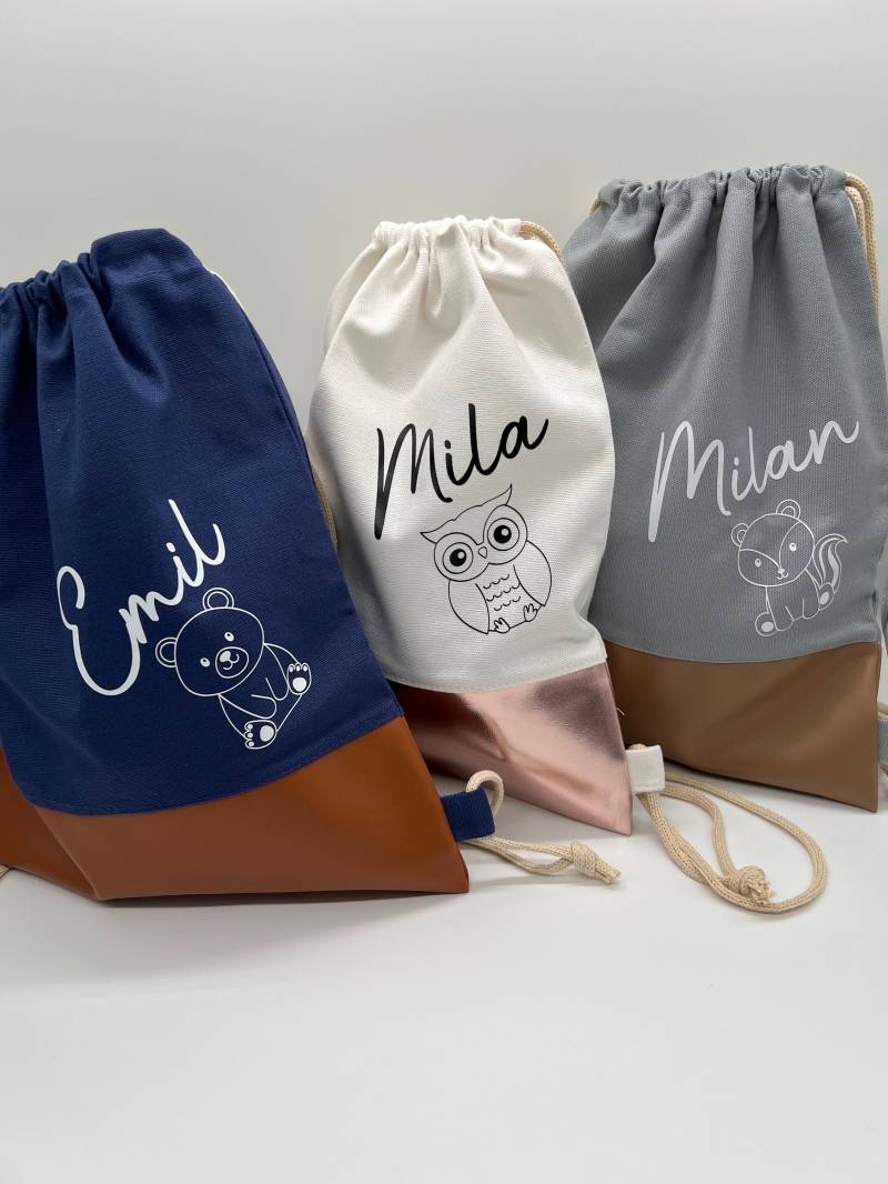 Turnbeutel Personalisiert Für Kinder Mit Tierlogo | Traktor Und Namen von Plotterduo