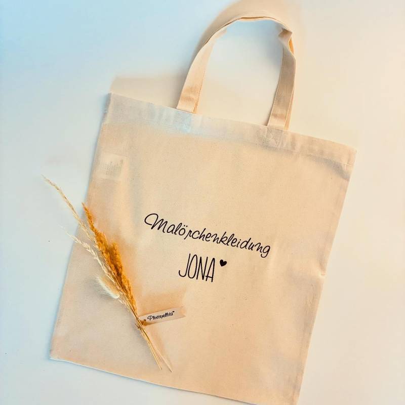 Personaliserter Jutebeutel Aus 100% Baumwolle | Wechselkleidung Mit Name + Herz Malörchenkleidung von PlotterellitaShop