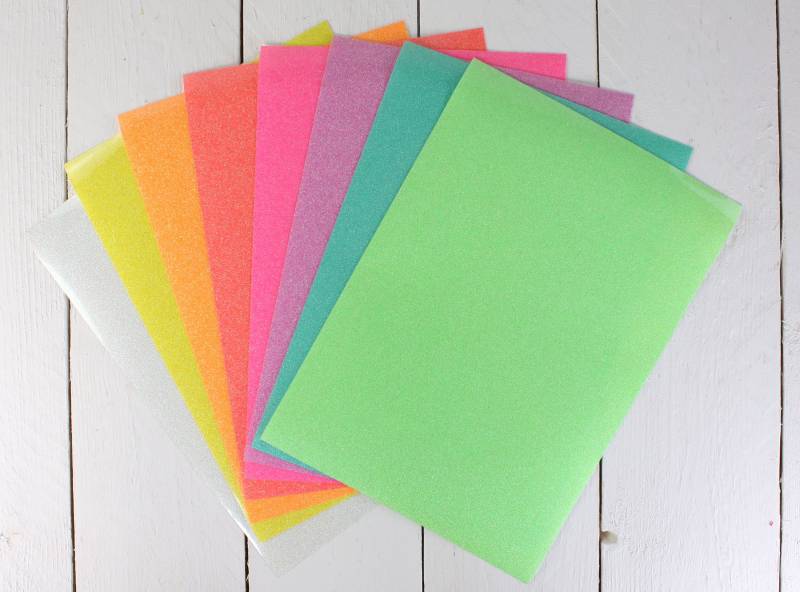 Glitter Nachtleuchtend Textilfolie 20 X 30 Glow in The Dark Plotterfolie Plotten von Plotterfabrik