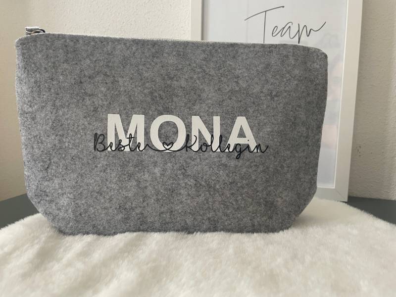 Kosmetiktasche Personalisiert | Abschiedsgeschenk Geschenk Kollegin Kollege Chef Filztasche Für Die Beste Geburtstagsgeschenk von Plotterfaktur