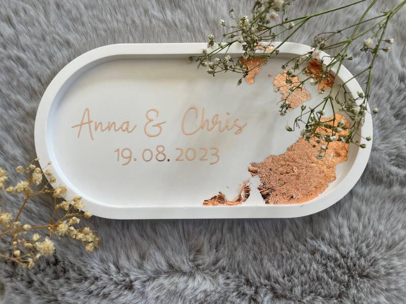 Personalisierte Ringschale | Ring Box Ringkissen Schmuckschale I Hochzeitsgeschenk Personalisiert Vinyl von Plotterfaktur