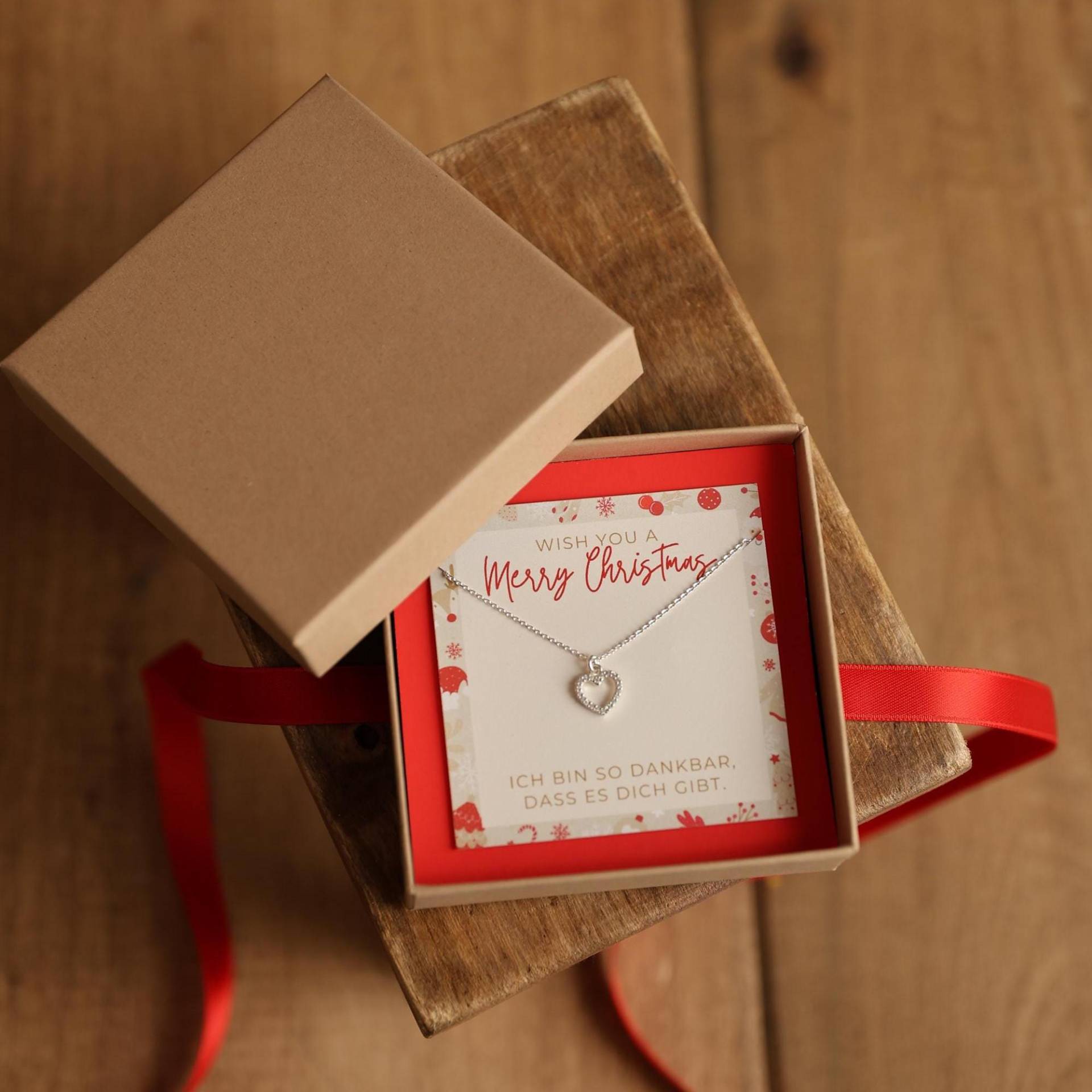 Kinderkette Herz Aus 925 Silber, Anhänger Mit Zirkoniasteinen, Kette Für Mädchen, Geschenk Schmuck Nickelfrei Kinder von Plotterflora