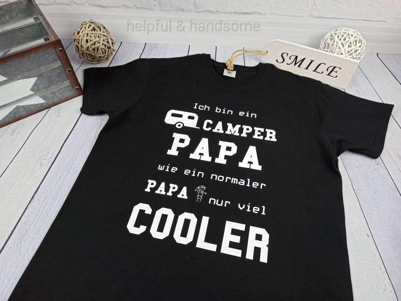T-Shirt Camper Papa Campingshirt Campershirt Schwarz Xs - 5Xl Geschenkidee Valentinstag Ostern Vatertag Geburtstag Camping von Plotterlaune